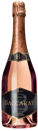 Vino espumoso: Baccarat Cuvée Prestige Rosé de Pinot Noir Brut, ganador del premio Effervescents du Monde 2012.