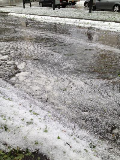 Granizo en Ginebra, foto de Stephanie Román