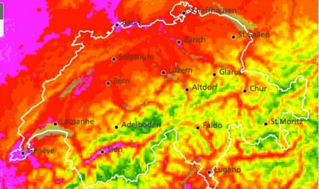 Heat radar Switzerland